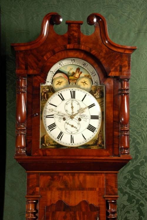 fig 2. ***** SOLD ***** English Antique Longcase / tall case Clock - Rolling Moon, Circa 1850